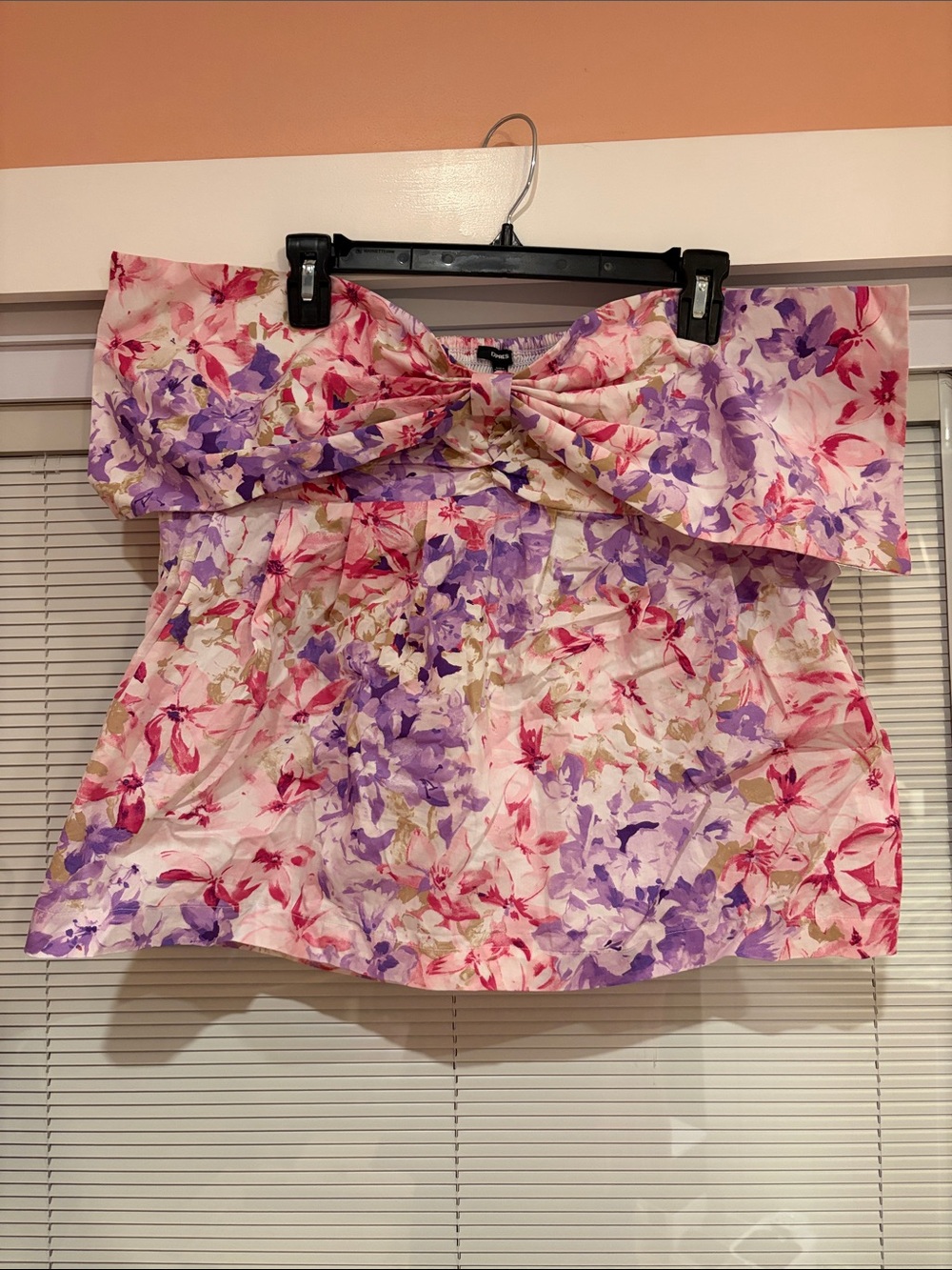 Express Strapless Floral Bow Top Size XL